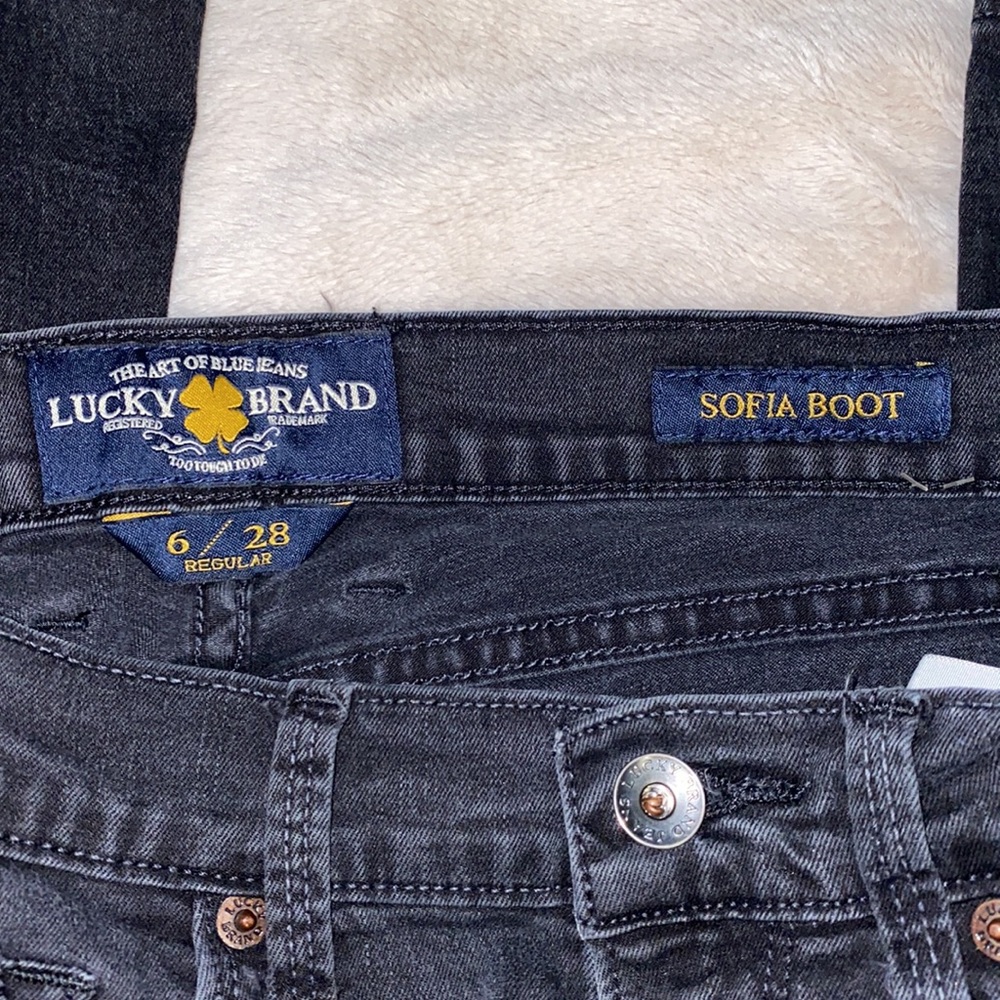 Lucky Brand Sofia Boot Black Jeans Size 6 - Picture 3 of 7